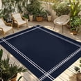 thumbnail image 2 of Outdoor Rug 3x5 ft Solid Color Outdoor Large Area Rug Non Slip Rubber Dark Blue Front Door Mat RV Rug Camping Carpet Patio Outdoor Rugs for Backyard Balcony Deck Porch Indoor, 2 of 9