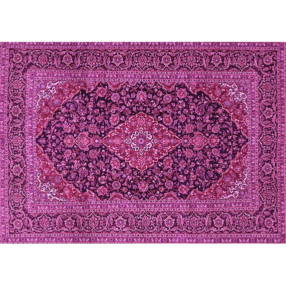 Ahgly Company Indoor Rectangle Medallion Pink Traditional Area Rugs, 5' x 8'