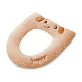 thumbnail image 2 of YgkuHd Toilet Seat Covers for Bathroom, Button Toilet Cover Household Winter Thick Toilet Mat Toilet Cover Universal Toilet Ring Pad Washable D Shapetoilet Seat Cushion (Coffee), 2 of 6