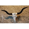 thumbnail image 2 of Oversized Wildlife Longhorn Steer Bull Stencil Art 26" Long Decorative Wall Plaque Figurine, 2 of 5