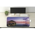 thumbnail image 2 of Tropical Computer Mouse Pad, Arbor on Sea at Dramatic Night Paradise Maldives Sky Exquisite Coast View Art Print, Rectangle Non-Slip Rubber Mousepad X-Large, 35" x 15", Purple, by Ambesonne, 2 of 2