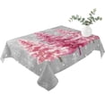 thumbnail image 2 of Grey Pink Christmas Table Cloth Waterproof Tablecloths, Xmas Tree Snowflake Winter Tablecloth Dining Table Cover for Kitchen Party Tabletop Outdoor, Rectangle Tablecloth 60x102 Inch, 2 of 9