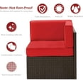 thumbnail image 5 of YODOLLA 7-Piece Patio Furniture w/ Protection Cover, Outdoor Sectional Sofa Couch w/ Coffee Table, Patio Conversation Set in Brown Wicker& Red Cushions, 5 of 8