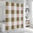 thumbnail image 6 of Xipuska Brown Plaid Shower Curtain - Water Repellent Fabric Shower Curtains Washable, Spring Summer Farmhouse Buffalo Checkered Decorative Polyester Cloth Bathroom Curtains Modern Bath Decor 72"x78", 6 of 6