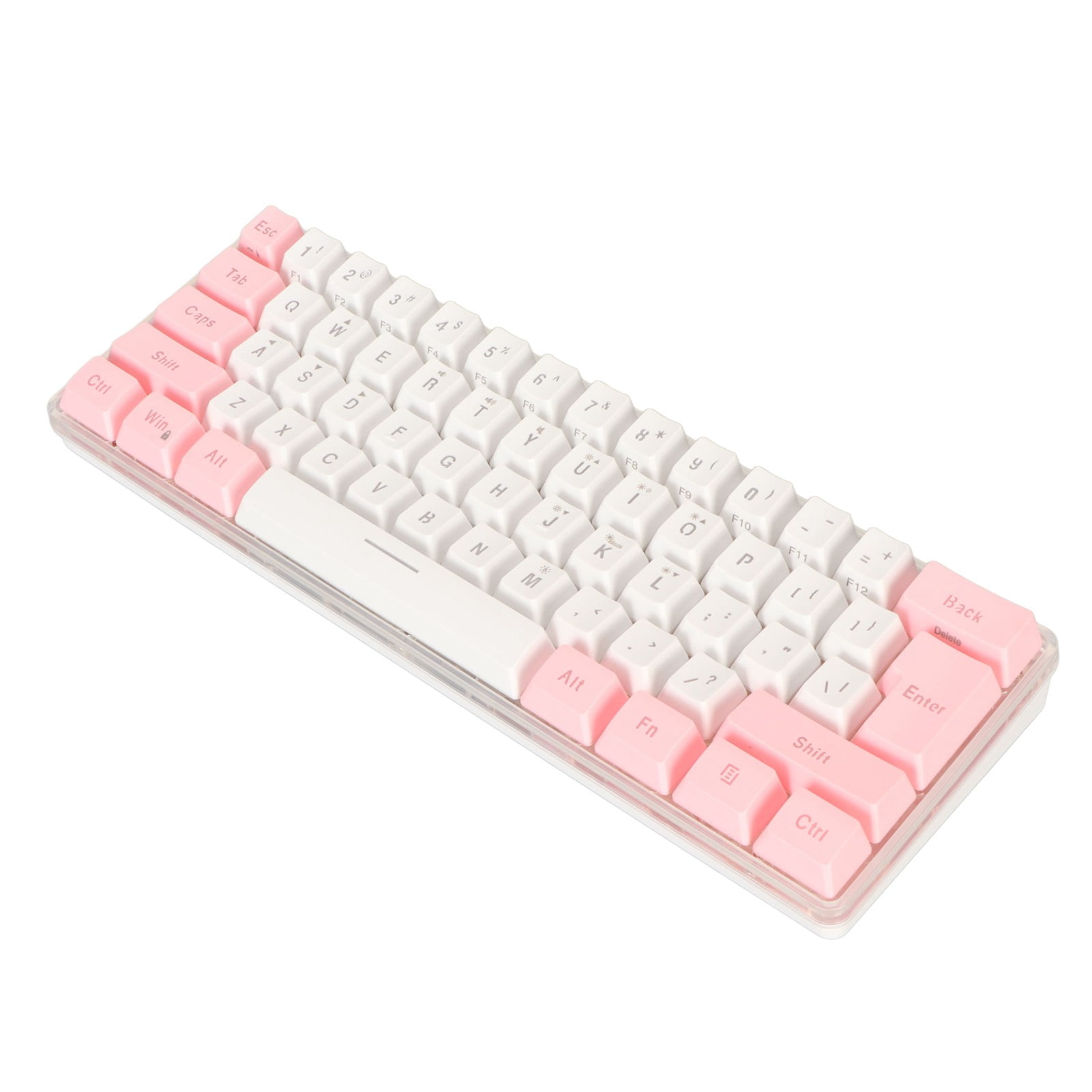 60% Wired Gaming Keyboard Mini Keyboard Imitated Mechanical Technique Compact 61 Keys Keyboard for Gamer Typist Pink White