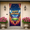 thumbnail image 5 of Neon Style Happy Birthday Banner with Flaming Footballs Party Decoration Backdrop for Birthday Parties Photography Props Sports Themed Events Celebration Decorations, 5 of 8