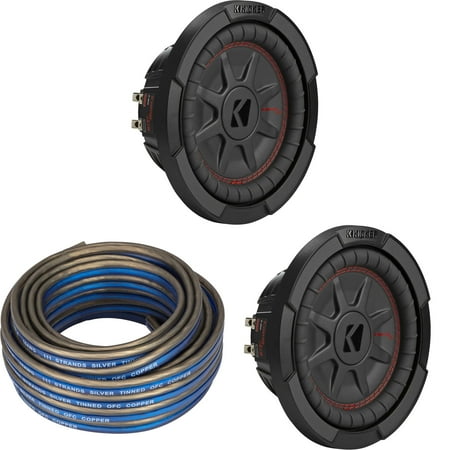 Kicker (2) 48CWRT84 CompRT 8" Subwoofer, DVC, 4-ohm - Includes Speaker Wire