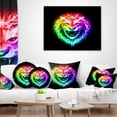 thumbnail image 4 of Designart Colorful Fire Lion - Animal Throw Pillow - 16x16, 4 of 5