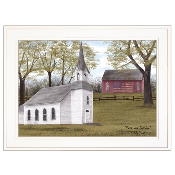 TrendyDecor4U Faith And Freedom By Billy Jacobs Framed Print BJ1123-226G