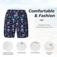 thumbnail image 5 of Lsque Mens Swim Trunks Skull Flower Blue Pattern - Bathing Suit Compression Liner - Beach Swim Shorts Swimwear - (S-3XL) - Stretch Quick Dry -Medium, 5 of 9