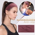 thumbnail image 2 of beishanbush Heardband Wide Headbands for Women Headbands for Girls Boho Headband Knotted Solid Yoga Sports Elasticity Fashion Headband Watermelon Red, 2 of 6