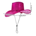 thumbnail image 2 of Slccxzc Sparkly Sequin Cowboy Hat Glitter Cowgirl Hat for Party and Disco for Halloween and Christmas Party, 2 of 7