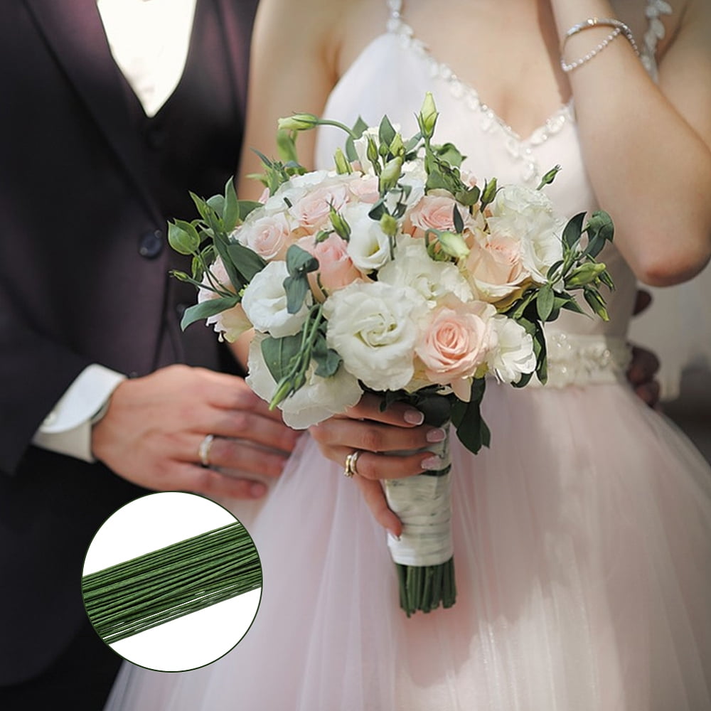 100Pcs 2 Colors Iron Floral Wire Stems for DIY Crafts and Artificial Flower Arrangements Mixed Color 400x3mm 50pcs/color DIY