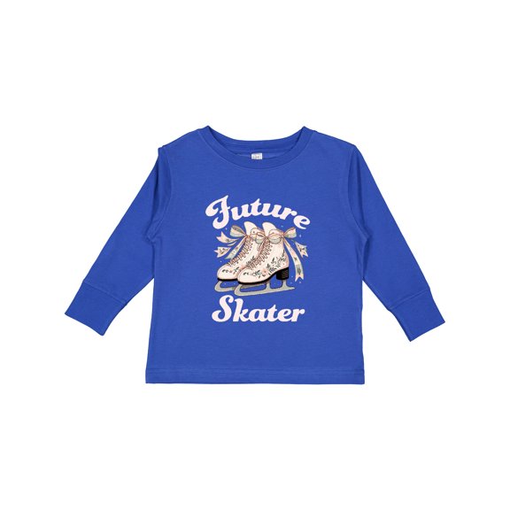 Inktastic Ice Skating Future Skater Girls Long Sleeve Toddler T-Shirt