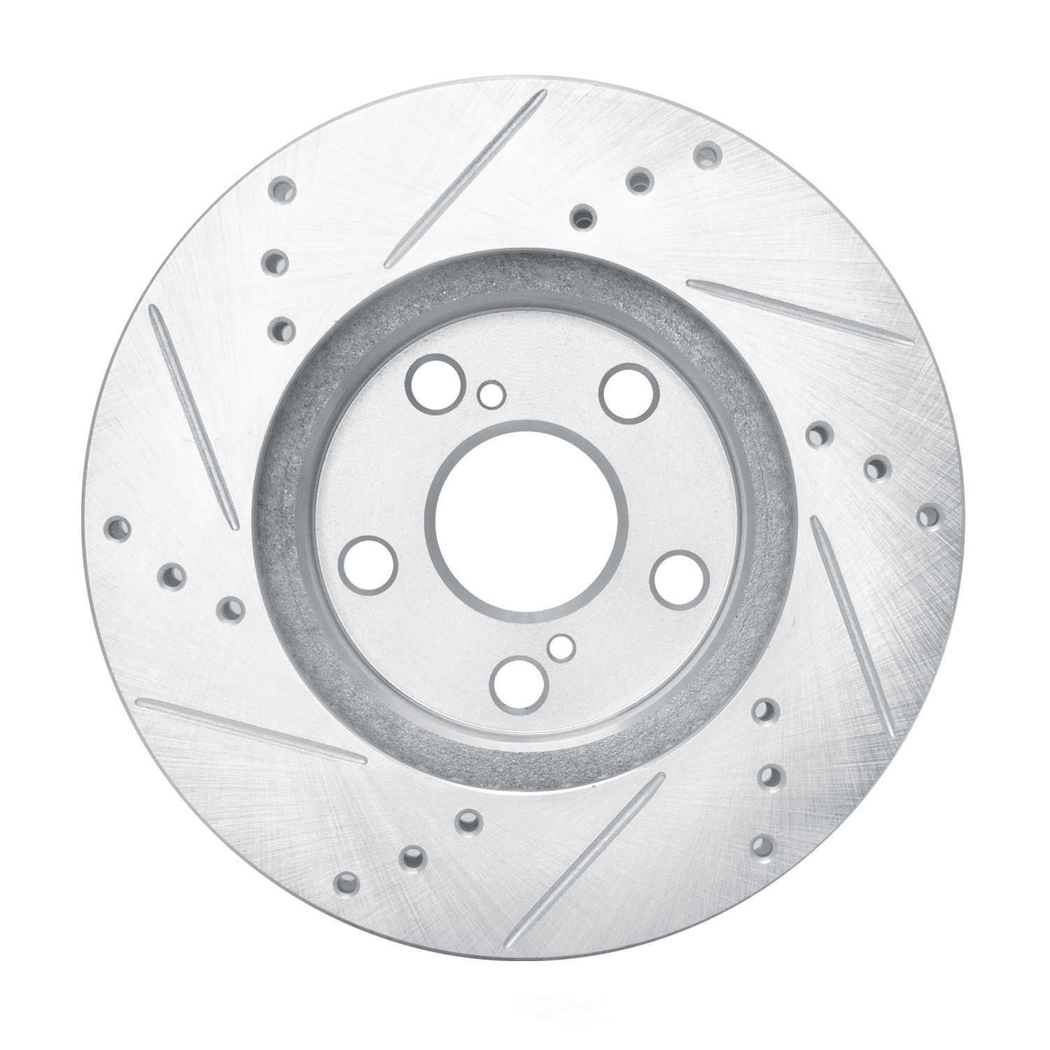 Dynamic Friction Company 631-76087R DFC Brake Rotor - Drilled And Slotted - Silver