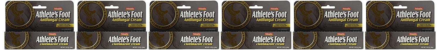 Antifungal Cream for Athlete's Foot 1% Clotrimazole Cures 1.25 oz Pack of 6