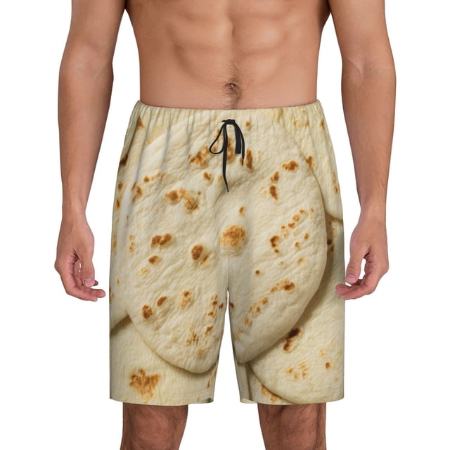Fotbe Taco Tortillas Pantalones Cortos de Pijama para Hombre, Ropa de Dormir, Pantalones de Pijama Cortos para Hombre-4X-Large