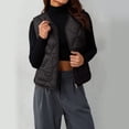 thumbnail image 5 of Women Vests Zaewscy Women V‑Neck Quilted Vest Sleeveless Zip Up Lightweight Padded Gilet with Side Pockets Black XL, 5 of 9