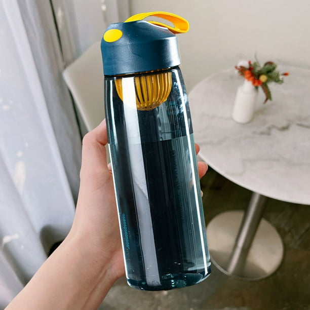Botella de agua deportiva de 550 ml con asa de transporte y rejillas mezcladoras integradas, a prueba de fugas, ideal para gimnasio, fitness, viajes, hervidor de plástico.