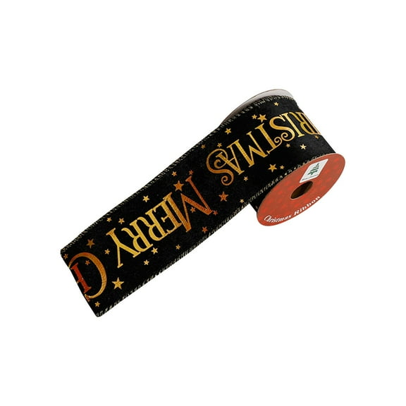 Merry Christmas Ribbons, 2.5 inch Width Christmas Ribbons for Crafting, Christmas Gift Ribbon, Winter Holiday Craft Ribbons for Christmas Party Decor Sewing DIY Crafts Gift Wrapping, 108inch