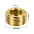 thumbnail image 2 of Uxcell 3/4" NPT Male Thread Hex Internal Head Socket Fitting Brass Pipe Plug 8 Pack, 2 of 5