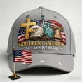 thumbnail image 2 of WKSCLPAI 250 Anniversary USA Hat, Eagle Liberty Cross United States 250th Anniversary Hat, American Flag Printed Patriotic Cap 250 Years Baseball Cap(Gray), 2 of 5