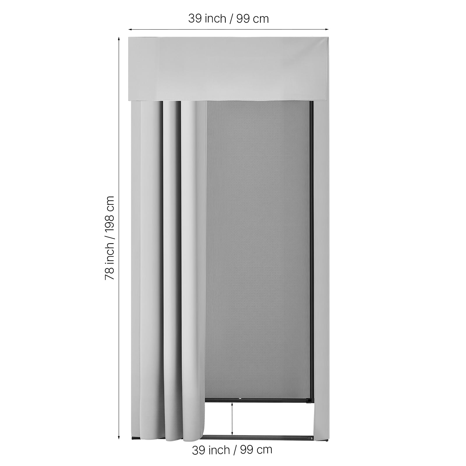 VEVOR Fitting Room, Dressing Room with Thick Polyester Curtains, Privacy Space with Shading Curtain and a Hook, for Boutique, Mall, Tailor's Store & Outdoor 39 x 39 x 78 in (Black and Gray-White)