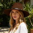 thumbnail image 2 of QWERTY Timeless Fedora Hat Wide Brim Jazz Style Ethnic Design Unisex Western Headwear, 2 of 5