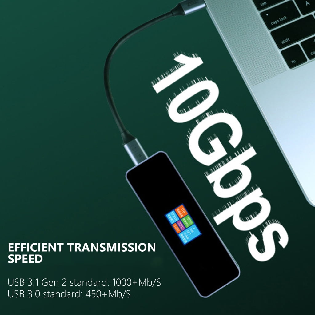 AOOOWER M.2 2280 SSD USB3.1 GEN2 10Gbps Adapter Quick Responses Hard Disk Drive with LCD