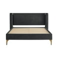 thumbnail image 4 of Studio Living Shiloh Upholstered Wingback 41.9" Black Bed Frame, King, 4 of 13
