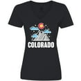 thumbnail image 3 of Inktastic Colorado Mountains and Clouds Women's V-Neck T-Shirt, 3 of 5