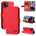 thumbnail image 1 of SaniMore Case for iPhone 14 6.1" 2022 with Wrist/Crossbody Strap,Retro PU Leather Anti-scratch Card Slots Cash Pocket Kickstand Shockproof Anti-drop Wallet Business Cover For iPhone 14, Red, 1 of 11