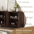 thumbnail image 6 of Espresso Accent Cabinet with 4 Doors, TUANLUO Buffet Cabinet, Wood Storage Cabinet with Adjustable Shelves, Storage Cabinet Furniture for Kitchen Dining Room Living Room, 60"L x 18"W x 36"H, 6 of 10