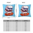 thumbnail image 2 of Fuzoiu Sushi Salmon Surfing Print Square Pillow Cover,Hidden Zipper Design,Luxury Square Pillow Case, Throw Pillow,Couch Cushion-12"x12", 2 of 7