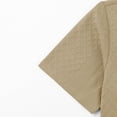 thumbnail image 4 of GrmtClth Men's Casual Diamond Pattern Polo Shirt Dual Pocket Short Sleeve Button Placket Top Khaki M, 4 of 6