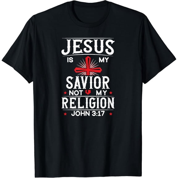 Men's Jesus Is My Savior Not My Religion Christian Religious God T-Shirt, Comfortable Breathable Soft Tee, Men's 100% Cotton Graphic T-Shirt 180gsm