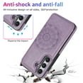 thumbnail image 6 of Dteck for Samsung Galaxy S24 Case with Screen Protector, S24 Wallet Case with Card Holder, Flower Magnetic Back Flip Case for Women,Protective Case Phone Case for Samsung Galaxy S24 5G (2024),Purple, 6 of 8