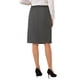 thumbnail image 3 of Falda de lápiz de negocios para mujeres Inspire Chic, de cintura alta, formal, hasta la rodilla, talla XL, gris oscuro, 3 of 5