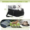 thumbnail image 5 of Center Console Dog Car Seat, Detachable Washable Dog Booster Seat, Adjustable Safety Belts and Built-in Leash Pet Carseat, Portable Puppy Travel Carrier with Cushion for Small Dogs Cat(Black), 5 of 8