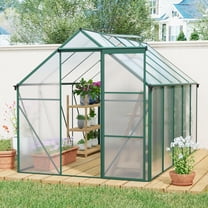 YIYADO 6x10 Ft Greenhouse, Polycarbonate Greenhouse, Elevated Base, Heavy Duty Walk-in Greenhouse for Outdoor Gardens, Backyards, Patios, Lawns, Easy to Assemble