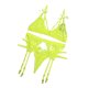 thumbnail image 4 of Conjunto de ropa interior de encaje de 3 piezas para mujer Encantador sujetador Panty Liguero, verde fluorescente, M Inevent XX000052-16, 4 of 7
