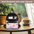 thumbnail image 5 of Eheartsgir Pink Peony Floral Print Small Backpack, Easy to Carry Polyester Mini Backpack Purse for Work Outing, Lightweight Travel Backpack for Women, 5 of 8