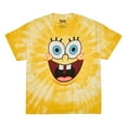 thumbnail image 3 of Spongebob Squarepants Big Face Spongebob Men's Yellow Spiral Wash Crew Neck Short Sleeve T-shirt-XXL, 3 of 5