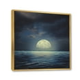 thumbnail image 3 of Designart 'Super Moon Over The Blue Sea' Nautical & Coastal Framed Canvas Wall Art Print, 3 of 5