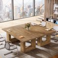 thumbnail image 3 of Tribesigns 63-inch Conference Table for 4-6, Large Rectangular Meeting Table Business Workstation for Office Conference Room, Brown, 3 of 8