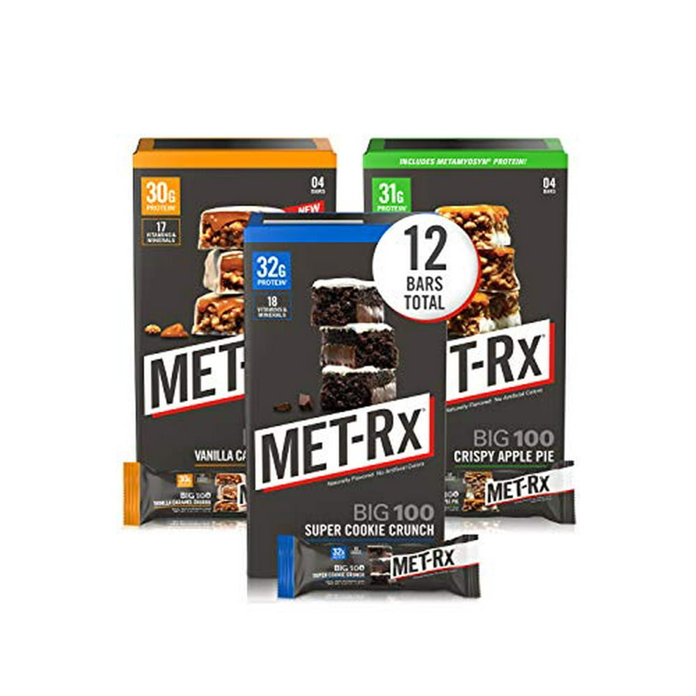 METRx Big 100 Colossal Protein Bars, Healthy Meal Replacement Snack