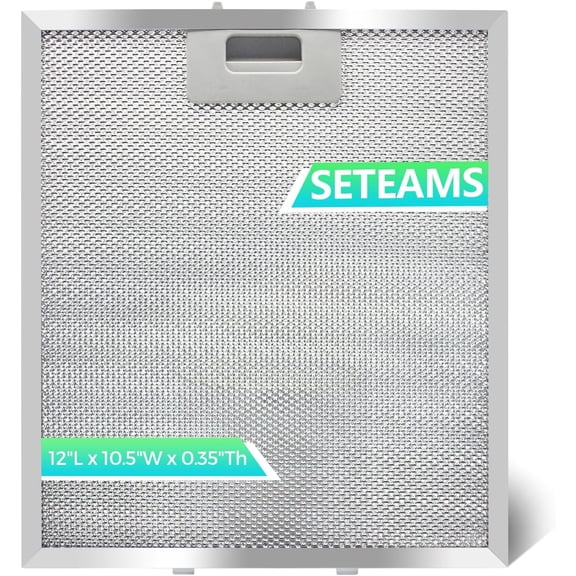 W10169961A Range Hood Filter Replacement 12" Long x 10.5" Wide - Aluminum Frame & Mesh - 2 Pack
