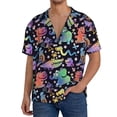 thumbnail image 7 of Lsque Colorful Animals print Men's Cuban Collar Short Sleeve Shirt Summer Beachwear Casual Button Down Fashionable Vacation Leisure Shirt-3X-Large, 7 of 7