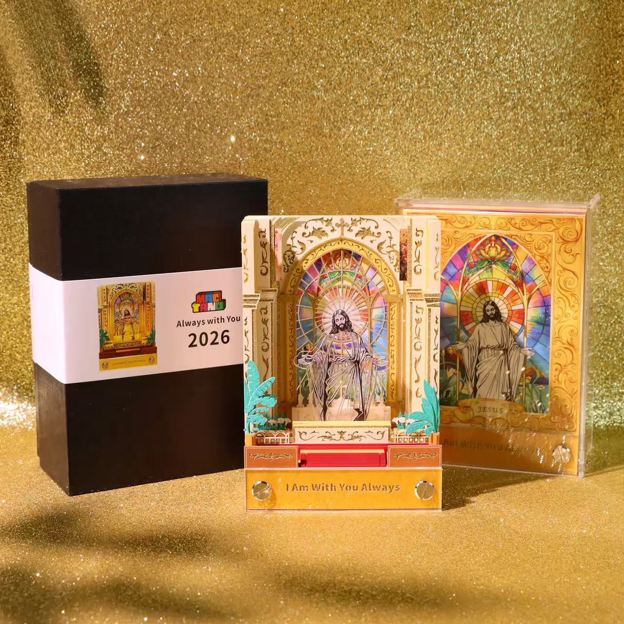 MACTANO 3D Art Calendar 2026, Time Piece Calendar Tear Away Paper DIY Carving Sticky Note-Jesus