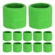 thumbnail image 1 of Uxcell 12PCS Bandas de sudor deportivas, muñequeras de algodón absorbentes de sudor para entrenamiento/baloncesto/correr [Verde fruta, 5cm de ancho], 1 of 7